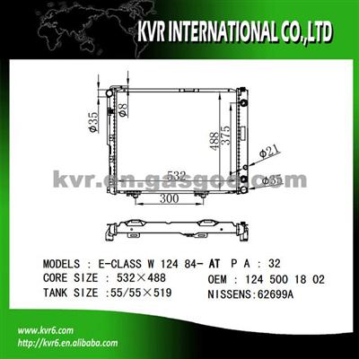 Cheap Radiator For BENZ E-CLASS W124 OEM 1245001802 1245007803