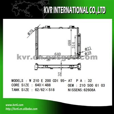 assembly radiator For BENZ E-CLASS W210 OEM 2105004603 2105006003