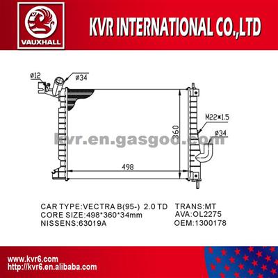 Auto Cooling Radiator For VAUXHALL VECTRA B 2.0 TD OEM 1300178/52479093