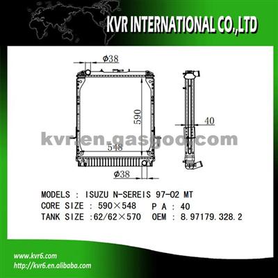 Passenger Car Radiator For ISUZU OEM 8971793282