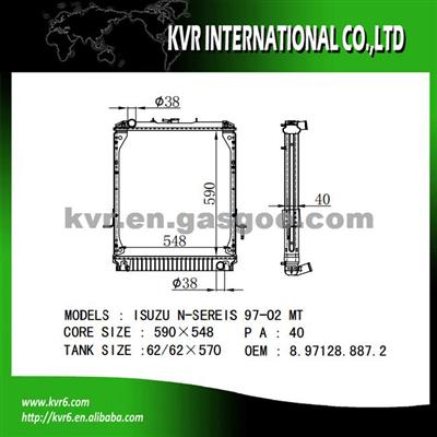 Aluminum Radiator For ISUZU OEM 8971288872