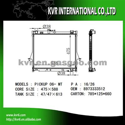 Aluminum Car Radiator For ISUZU OEM 8973333512