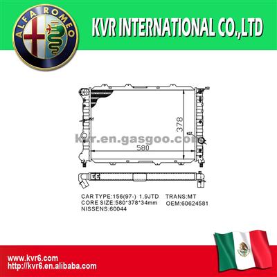 High Performance Auto Radiator For ALFA ROMEO OEM 60624581 60690405 50501508 71753212