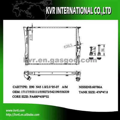 Alloy Radiator For BMW 1 E81-E82-E87-E88/3 E90-E91-E92-E93 / X1 E84/Z4 E89 OEM 7521048