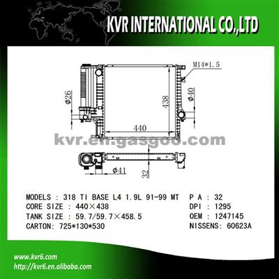 Radiator Manufacturer For BMW 3 E30/3 E36 OEM 1728907