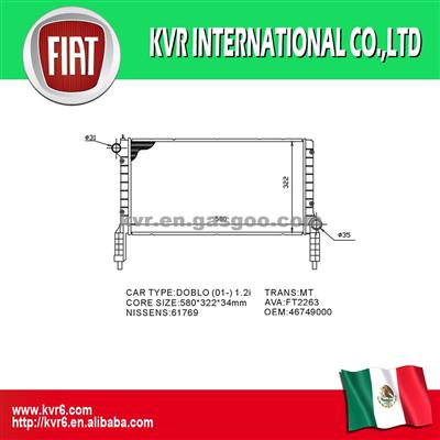 OE RADAITOR For FIAT OEM 46803028 46749000