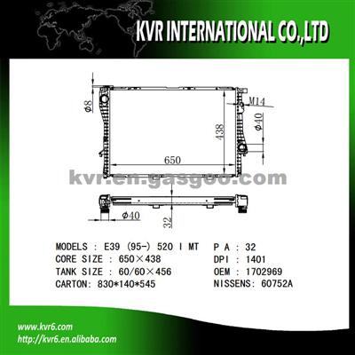 Cheap Radiator For BMW 5 E39/ 7 E38 OEM 1702969