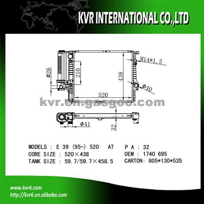 Competitive Price Radiator For BMW 5 E39 OEM 1427153