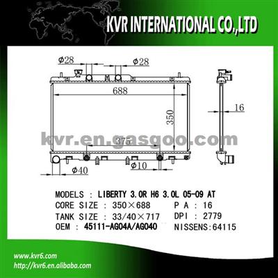 Cheap Radiator For SUBARU OEM 45111-AG040/AG04A
