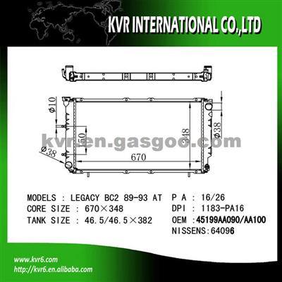 OE RADAITOR For SUBARU OEM 45199-AA090/AA100/AA120