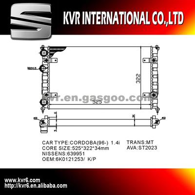 Aluminum Radiator For SEAT CORDOBA OEM 6K0121253