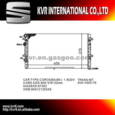 Aluminum Auto Radiator For SEAT CORDOBA OEM 6K0121253AE