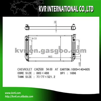 Fin Tube Radiator For TOYOTA DPI 1696