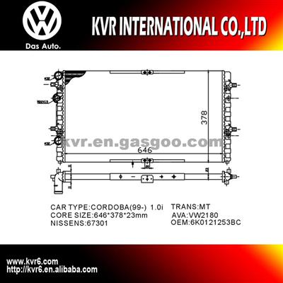Performance Aluminum Radiator For VOLKSWAGEN CADDY OEM 6K0121253BC