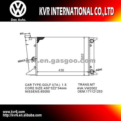 Automobile Radiator For VOLKSWAGEN GOLF I/JETTA/SCIROCCO OEM 171121253