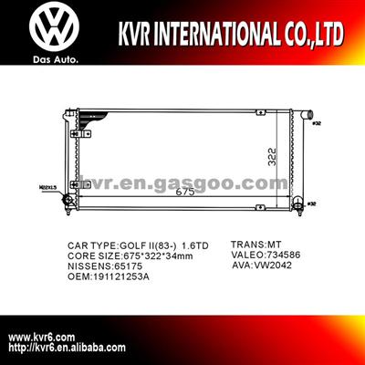 Car Cooling System Radiator For VOLKSWAGEN GOLF II OEM 191121253A