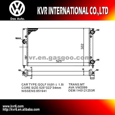 Radiator Factory For VOLKSWAGEN GOLF III/VENTO OEM 1H0121253R