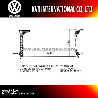 Aluminum Car Radiator For VOLKSWAGEN PASSAT OEM 353121253E