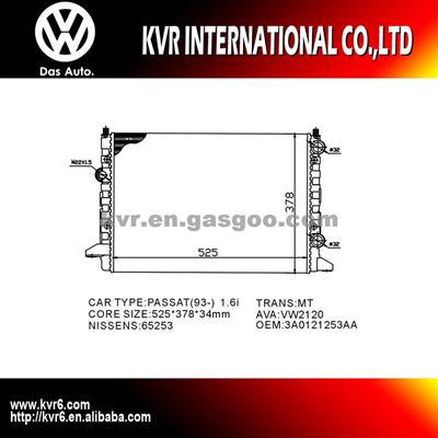 Auto Aluminum Radiator For VOLKSWAGEN PASSAT OEM 3A0121253AA