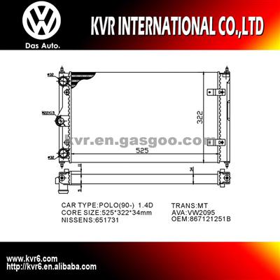 Mechanical Radiator For VOLKSWAGEN POLO OEM 867121251B