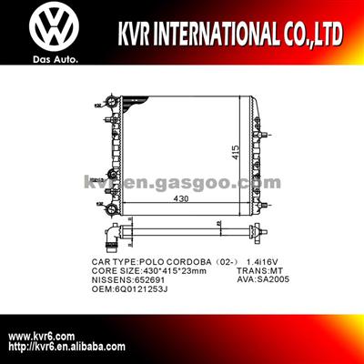 Cooling Radiator For VOLKSWAGEN POLO OEM 6Q0121253J