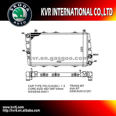 Fin Tube Radiator For SKODA FAVORIT/FELICIA OEM 115610500