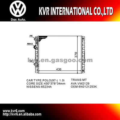 Car Radiator For VOLKSWAGEN LUPO/POLO OEM 6N0121253K