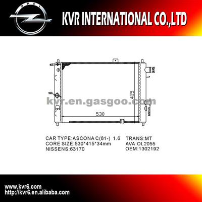 Auto Engine Cooling Radiator For OPEL ASCONA C/KADETT D OEM 1302192