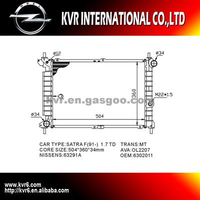 Competitive Radiator For OPEL ASTRA F OEM 6302011