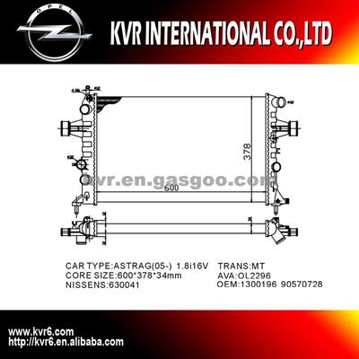 Fin Tube Radiator For OPEL ASTRA G/ZAFIRA A OEM 1300189 1300214