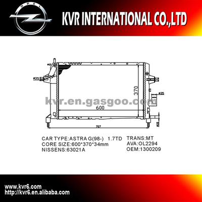 Car Cooling System Radiator For OPEL ASTRA G/ZAFIRA A OEM 1300209 9192586