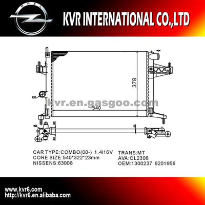 Car Aluminum Radiator For OPEL COMBO/CORSA C/TIGRA B OEM 1300237 09201956
