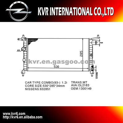 Aluminum Car Radiator For OPEL COMBO/CORSA B/TIGRA A OEM 1300149 52488849