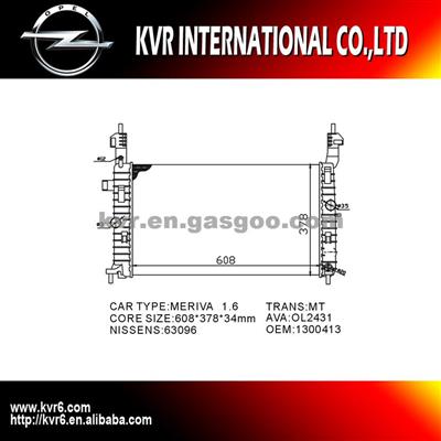 Made In China Radiator For OPEL MERIVA A OEM 1300252 1300253