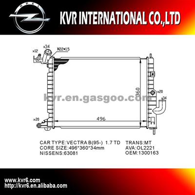 Aluminum Car Radiator For OPEL VECTRA B OEM 1300163 1300218 1300184