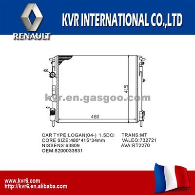 Factory Radiator For RENAULT LOGAN OEM 8200033831