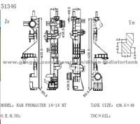 Auto Radiator Plastic Tank GM RAM PROMASTER 14-14 MT