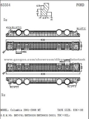 Auto Radiator Plastic Tank FORD