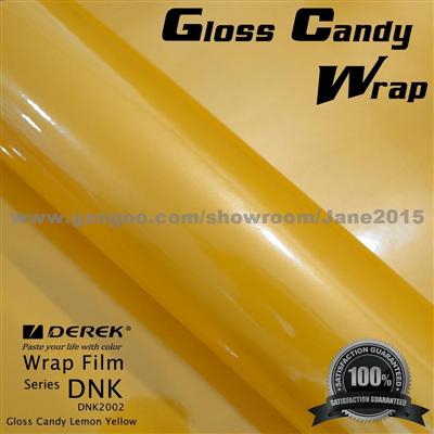 Glossy Candy Lemon Yellow Vinyl Car Wrapping