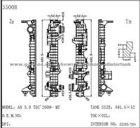 Auto radiator plastic tank for A8 3.0 TDI 2009 MT