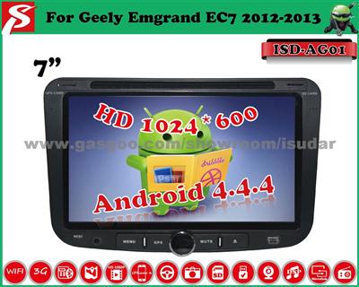 7 Inch Android 4.4.4 Car DVD Player For Geely Emgrand EC7, Supports BT/GPS/IPod/Wi-Fi/3G/OBD