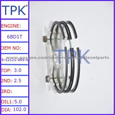 Isuzu 6BD1,6BD1T,6BB1 Piston Ring Set 5-12121-055-0,5-12121-055-1,5-12181-023-2