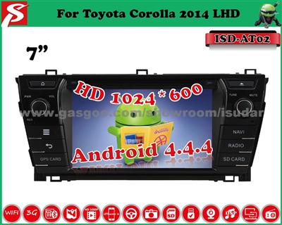 7inch Android 4.4.4 Car DVD Player For Toyota Corolla 2014 LHD, Supports Bluetooth/GPS/IPod/Wi-Fi/3G/OBD