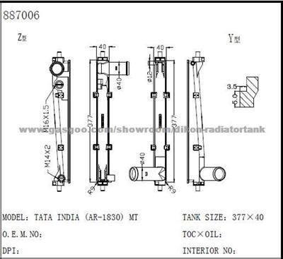 Auto radiator plastic tank for SUZUKI TATA INDICA (AR-1830) MT