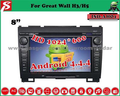 8inch Android 4.4.4 Car DVD Player For Great Wall Havel H5/H3, Support BT/GPS/IPod/Wi-Fi/3G/OBD