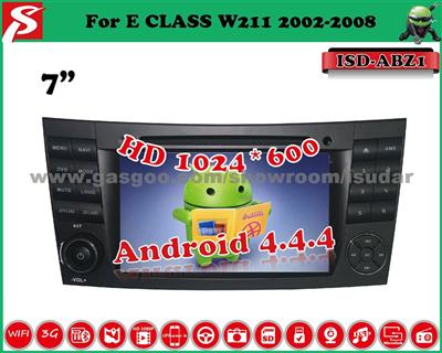 7inch Android 4.4.4 Car DVD Player For Benz W211, Supports Bluetooth/GPS/IPod/Wi-Fi/3G/OBD