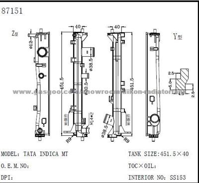 Auto Radiator Plastic Tank for Tata Indica Mt
