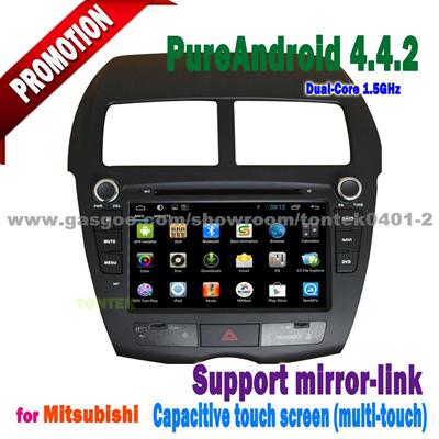 Touch screen 3g/wifi android 4.4.2 bluetooth mirror-link +wifi hotspot+radio/DVD/GPS car mp3 player for mitsubishi asx 2010~2012