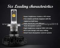 2015 New High Power 6000 Lumen Car H4 Led Headlight Bulbs High Low Beam