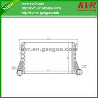 Aluminium Alloy Universal Intercooler Suitable For VOLKSWAGEN OEM 3C0.145.805 R